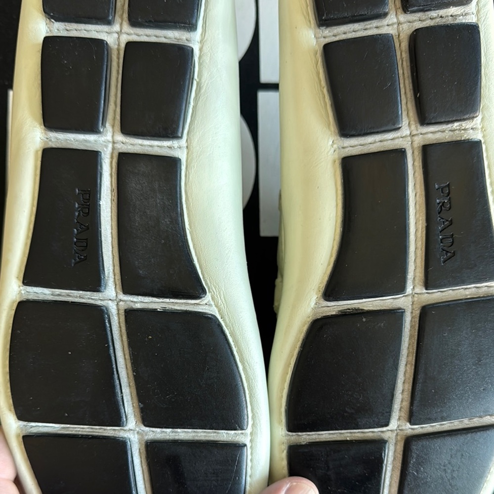 Prada Men's Cream Old Money Loafers - Picture 2 of 3